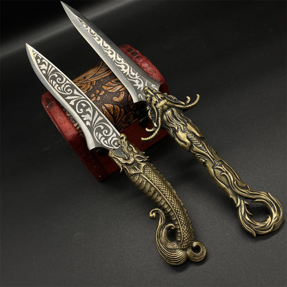 Brass Dragon Dagger Hand Forged Copper Ancient Dragon Handle Short Sword