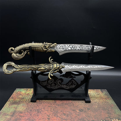 Brass Dragon Dagger Hand Forged Copper Ancient Dragon Handle Short Sword