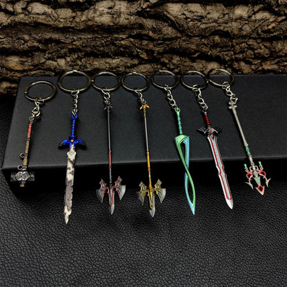 Zelda Metal Link Master Sword Weapon Keychain 7 In 1 Pack