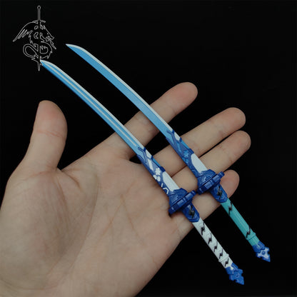 Dual Katana Miniature Figure Weapon