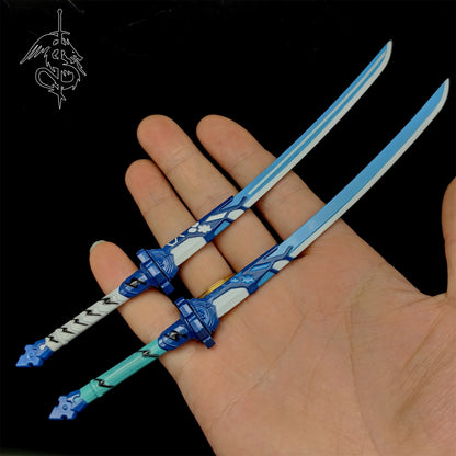 Dual Katana Miniature Figure Weapon