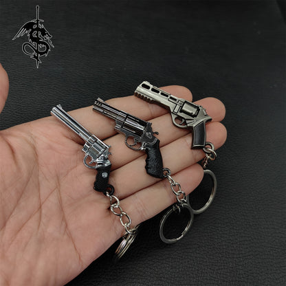 Tiny Gun Keychain Military Hobby Backpack Pendant Gift