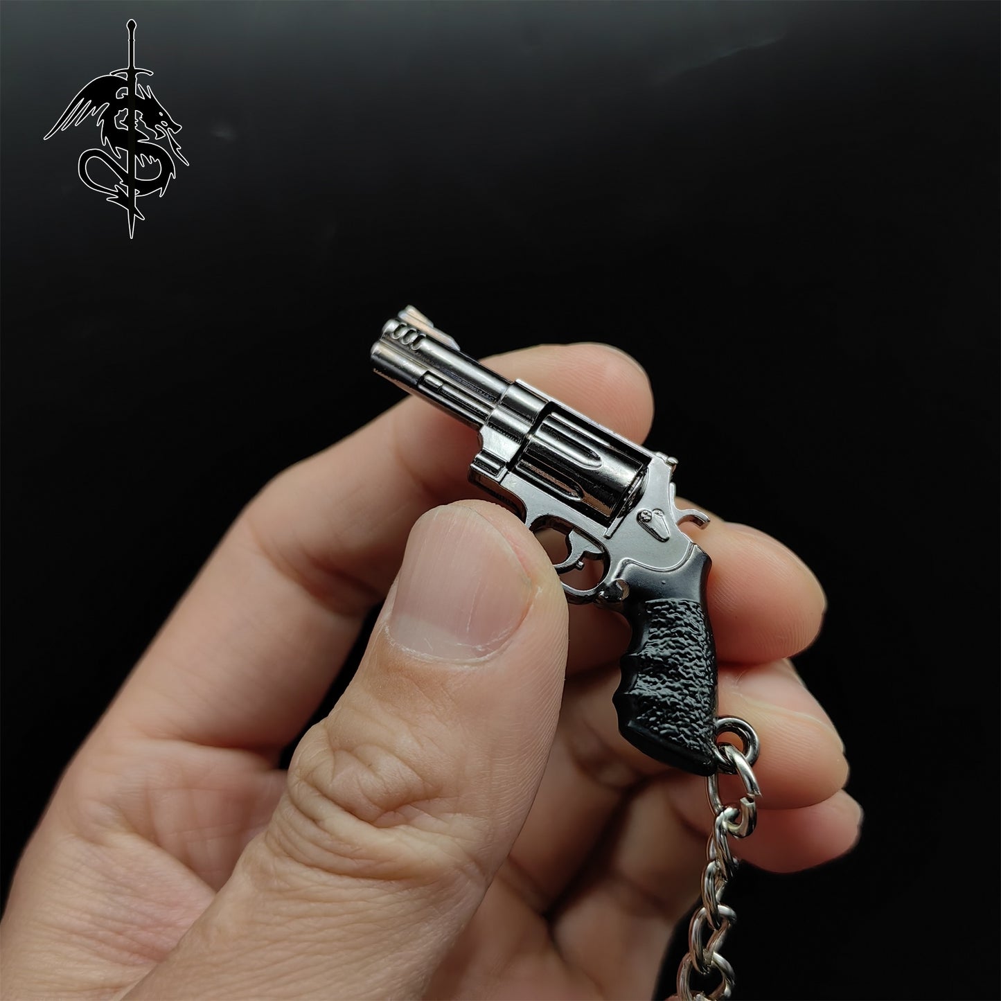 Tiny Gun Keychain Military Hobby Backpack Pendant Gift