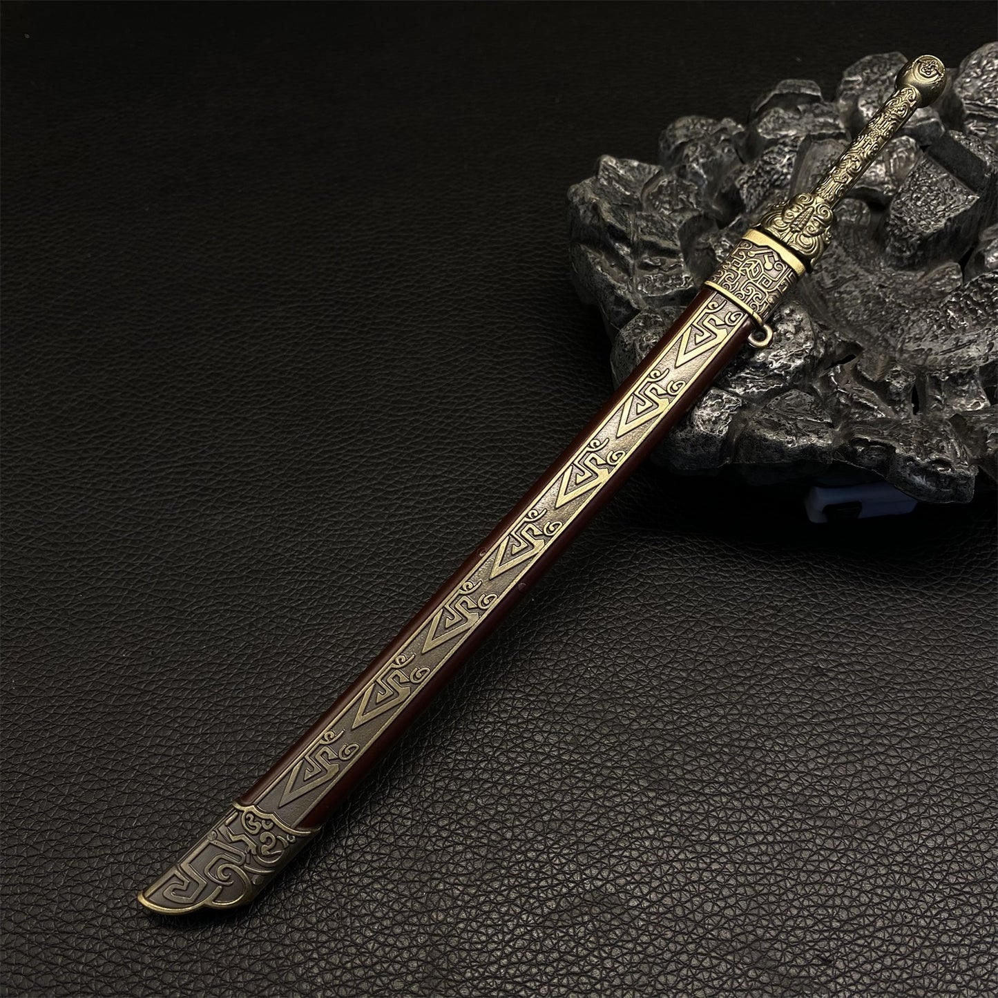 Ancient Chinese Rune Sword Metal Mini Replica