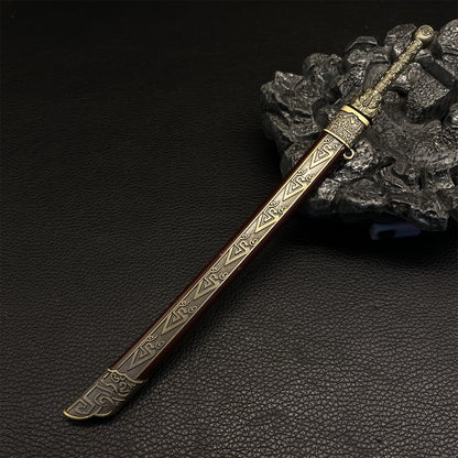 Ancient Chinese Rune Sword Metal Mini Replica