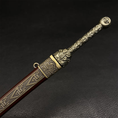 Ancient Chinese Rune Sword Metal Mini Replica