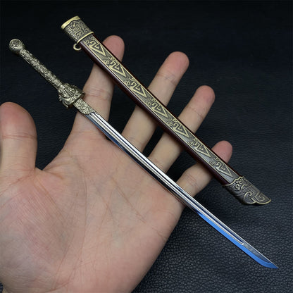 Ancient Chinese Rune Sword Metal Mini Replica
