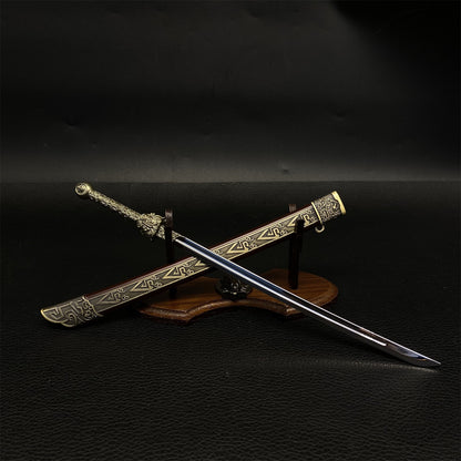 Ancient Chinese Rune Sword Metal Mini Replica