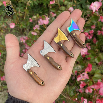 Wooden Handle Mini Axe EDC Sharp Outdoor Tool