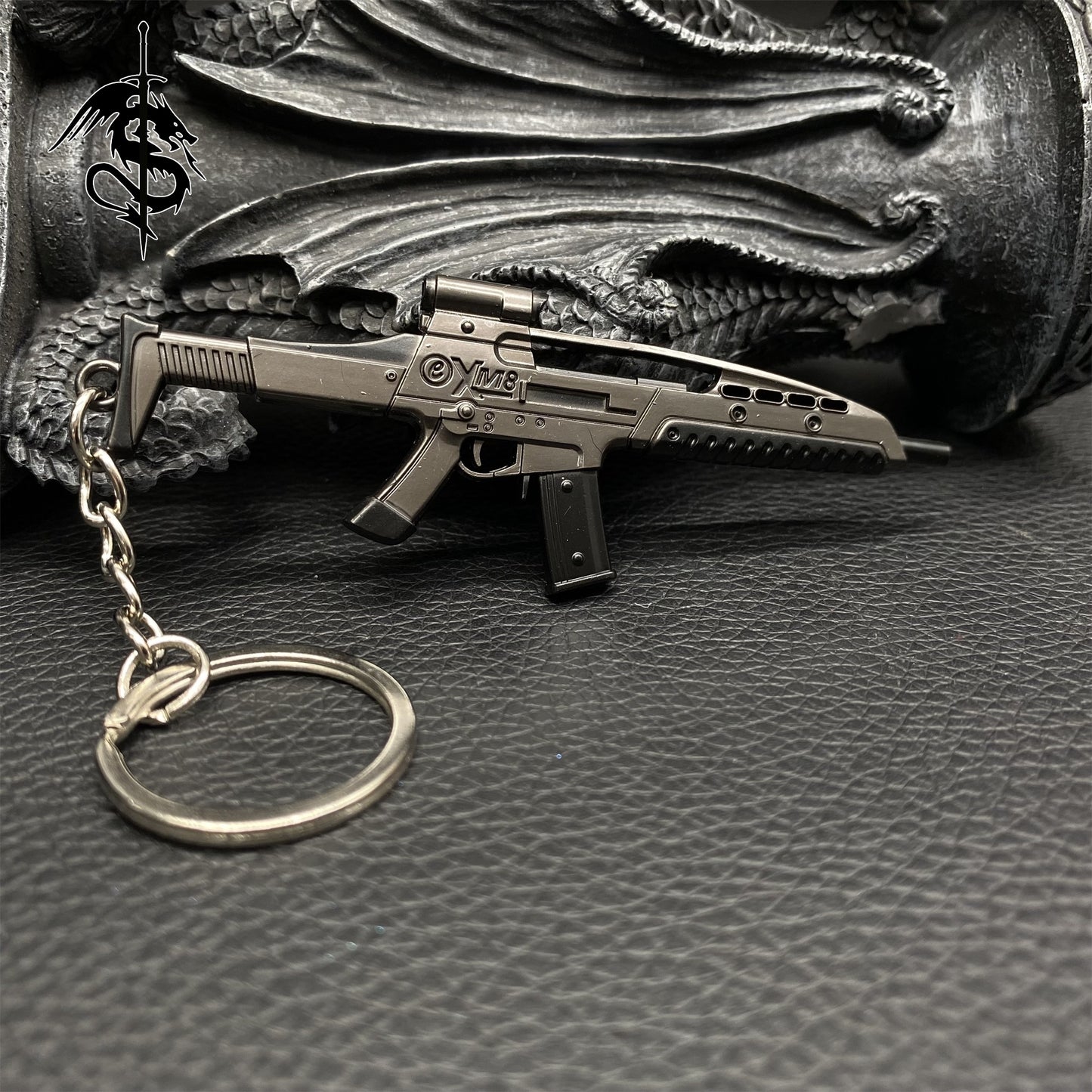 Metal XM8 Gun Keychains Backpack Decor 2 Colors Options