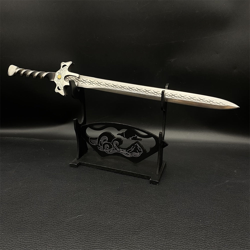 Hand-Forged Steel Weapon Axe Sword Trident Miniature Set