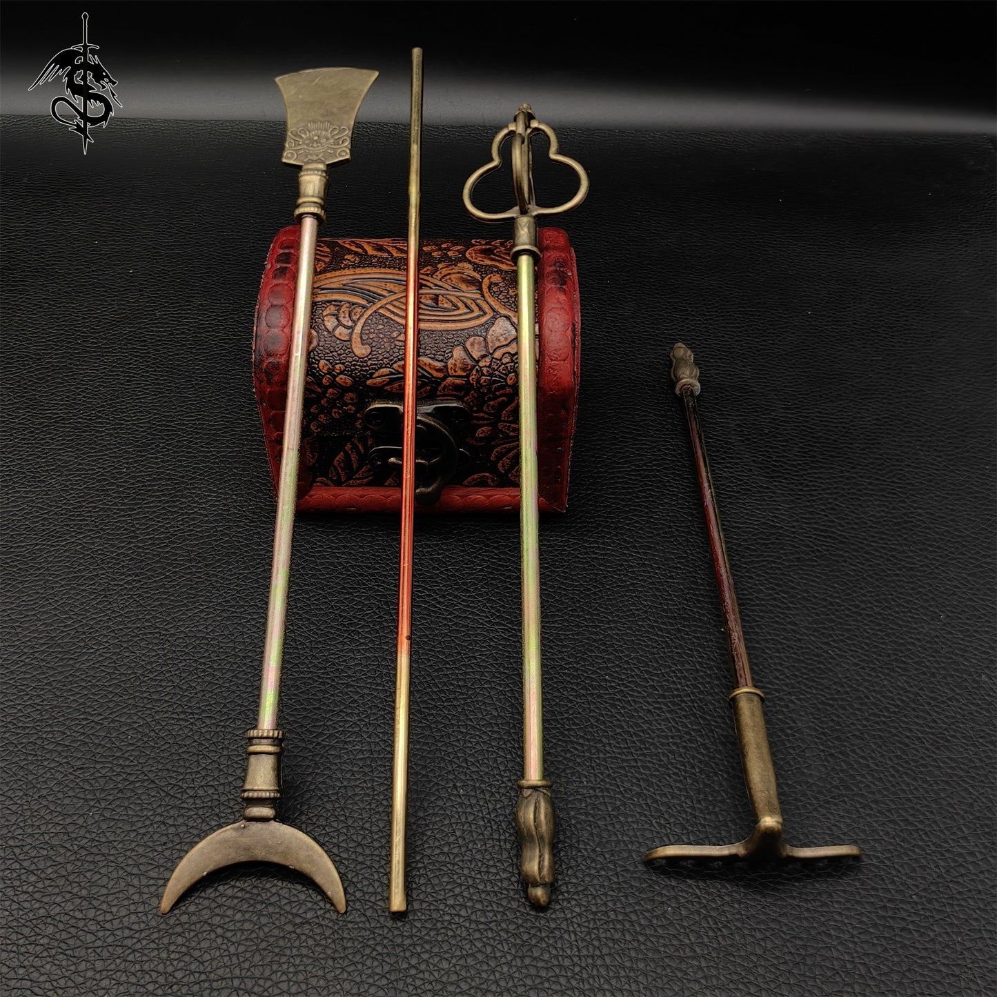 The Journey to The West Metal Weapons Miniature 4 In 1 Pack With Stand