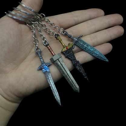ER Game Sword Keychain 4 In 1 Pack Backpack Decor