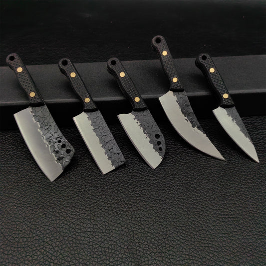 Wood Handle Mini Kitchen Knife EDC Tool Knife 5 In 1 Pack