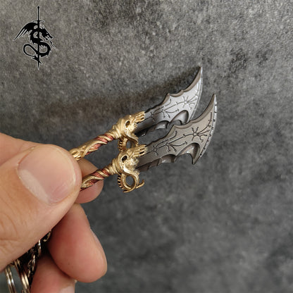 Tiny Kratos Keychain God Of War Mini weapons