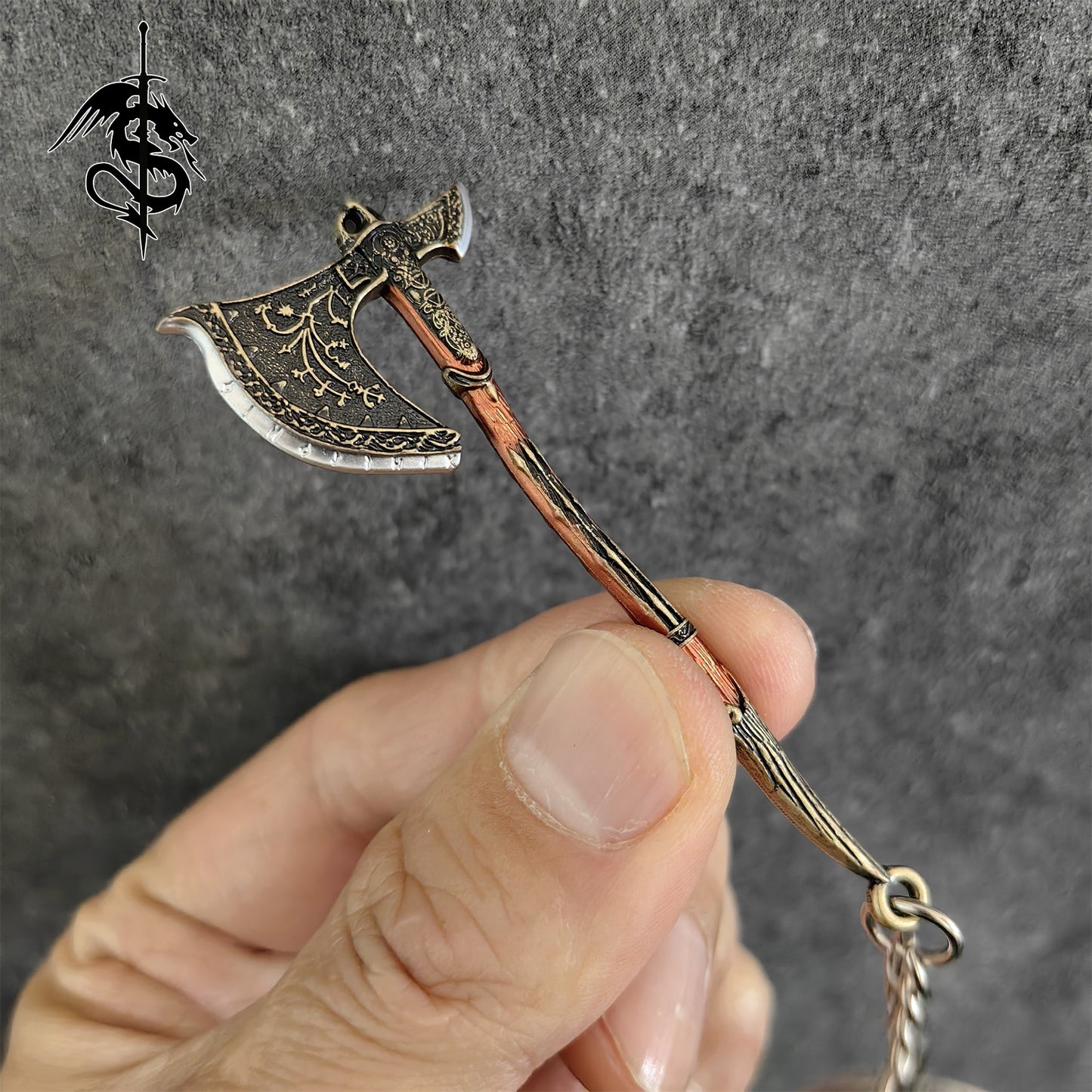 Tiny Kratos Keychain God Of War Mini weapons