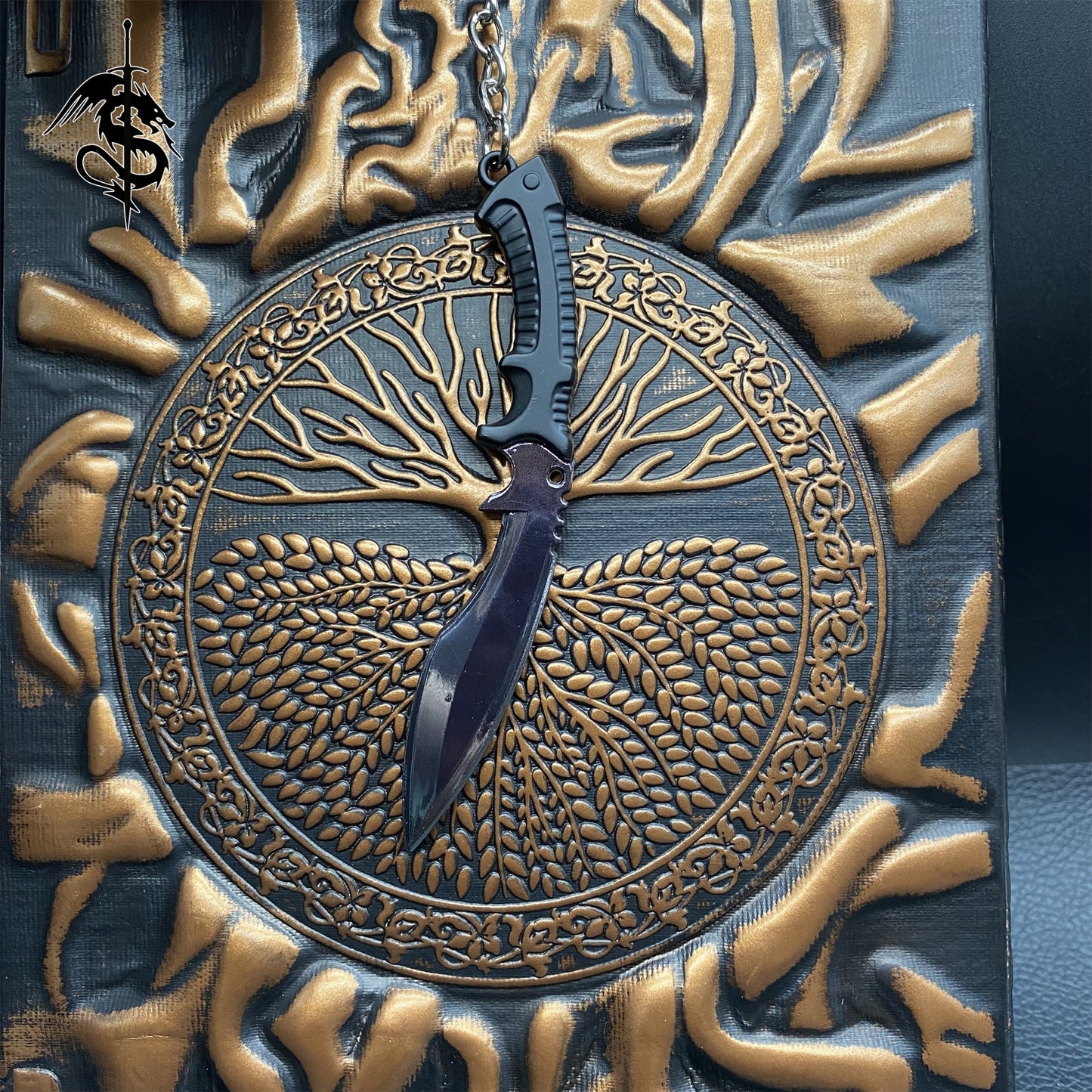 Gamma Scorched Skin Mini Kukri Knife Keychain