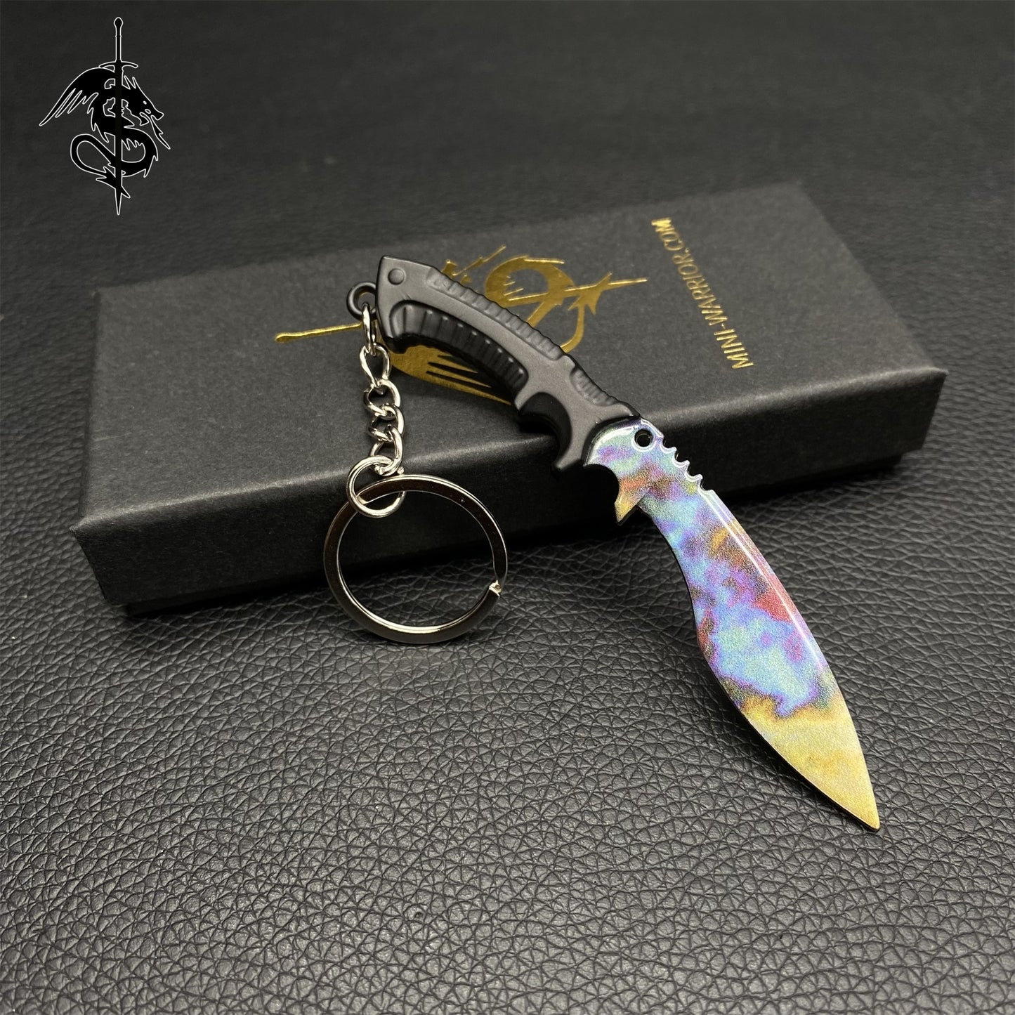 Case Hardened Skin Mini Kukri Knife Keychain