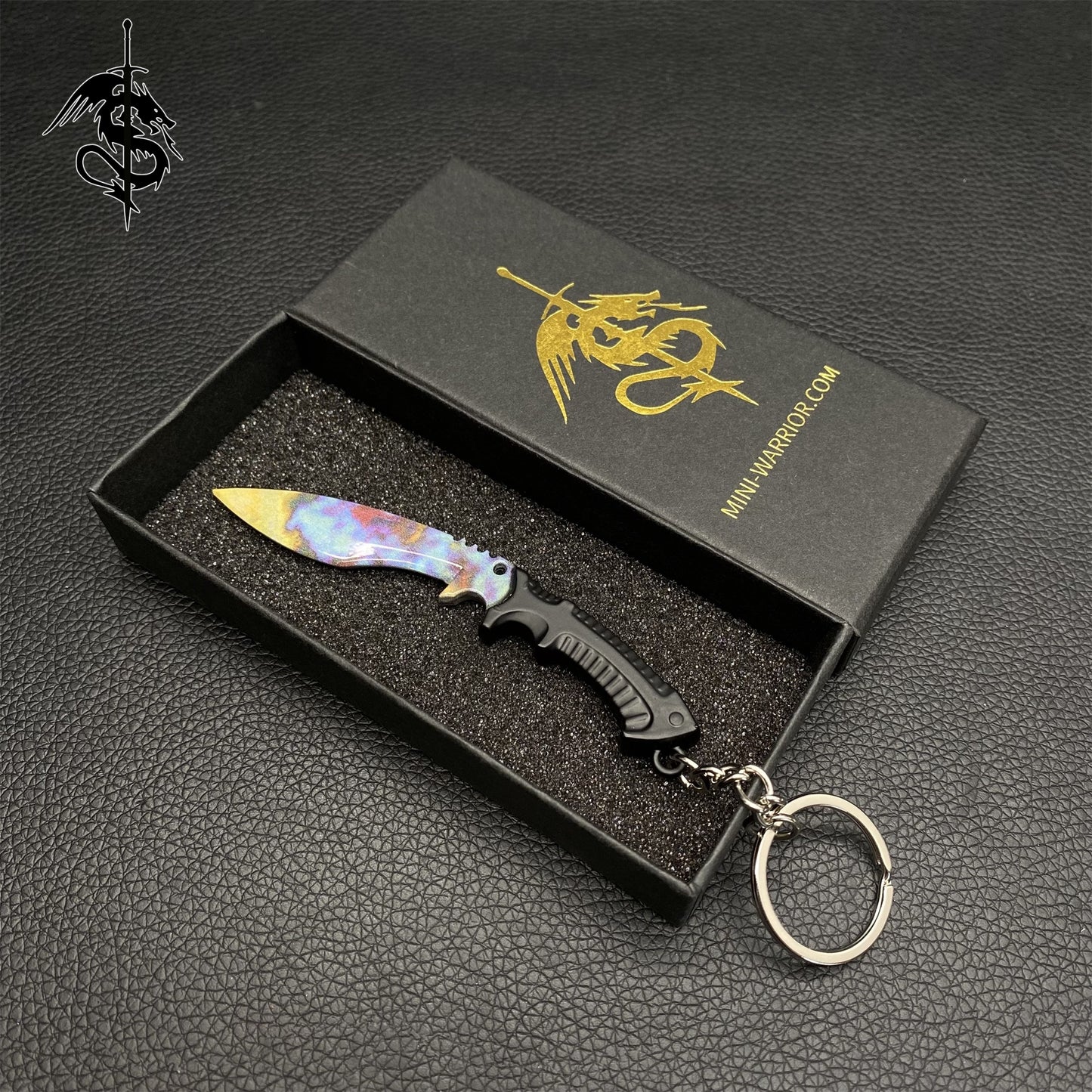 Case Hardened Skin Mini Kukri Knife Keychain