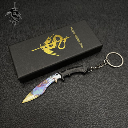 Case Hardened Skin Mini Kukri Knife Keychain