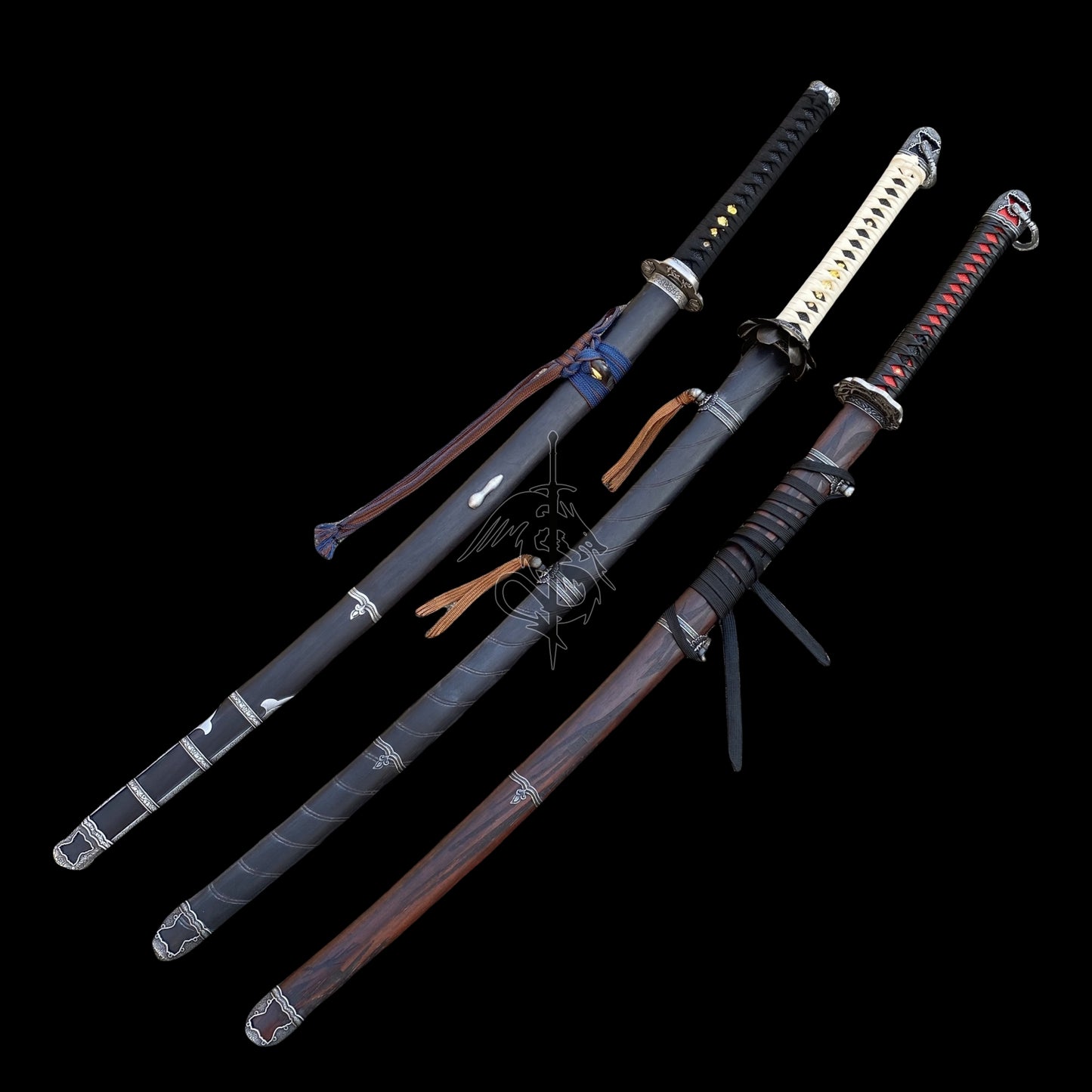 Life-Size Katana Set: Kusabimaru, Gracious Gift of Tears, Black Mortal Blade