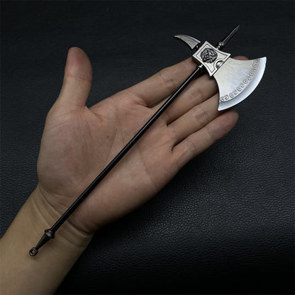 Ancient Long Handle Axe Metal Miniature