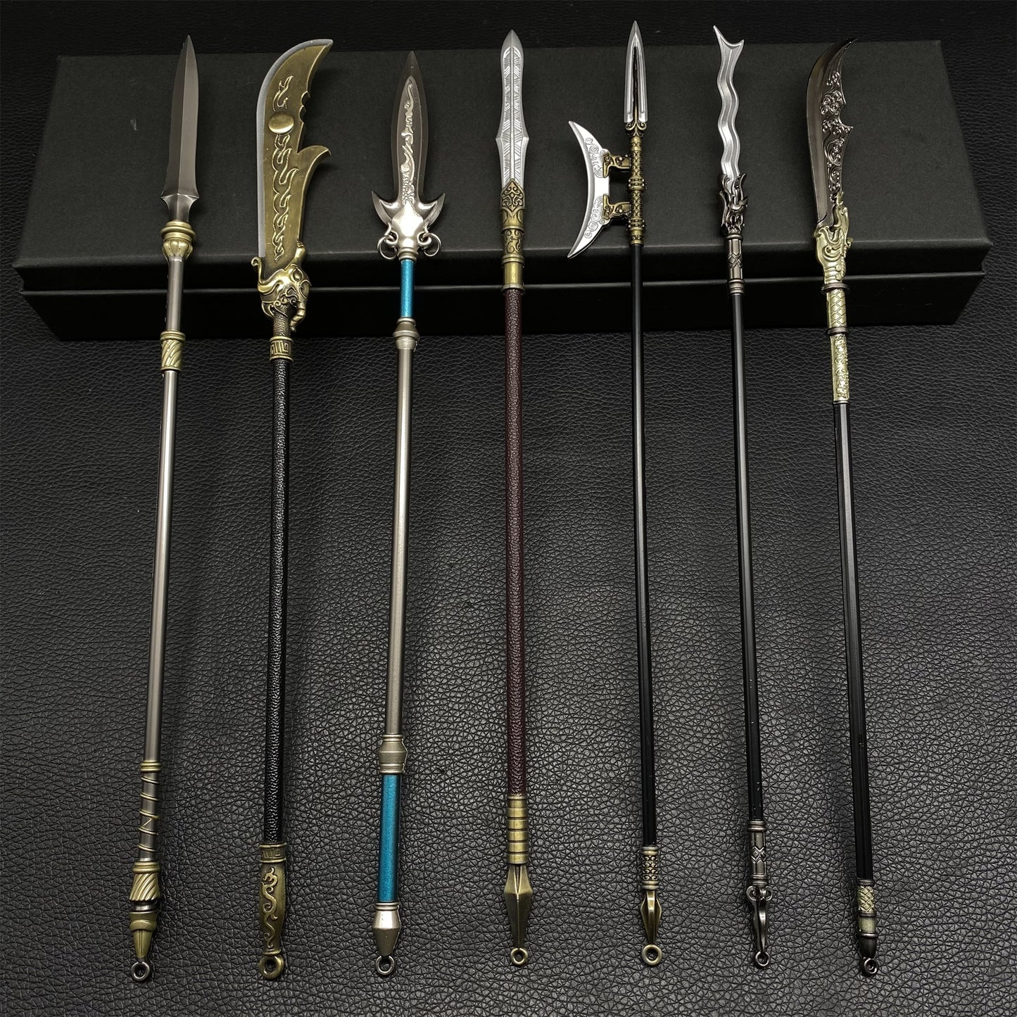 Ancient Chinese Long Hand Weapons Miniature Metal Craft 30CM/11.8"