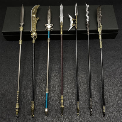 Ancient Chinese Long Hand Weapons Miniature Metal Craft 30CM/11.8"
