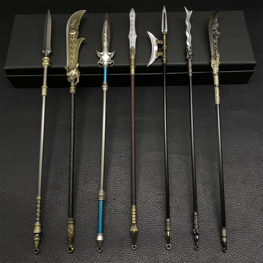 Ancient Chinese Long Hand Weapons Miniature Metal Craft 30CM/11.8"