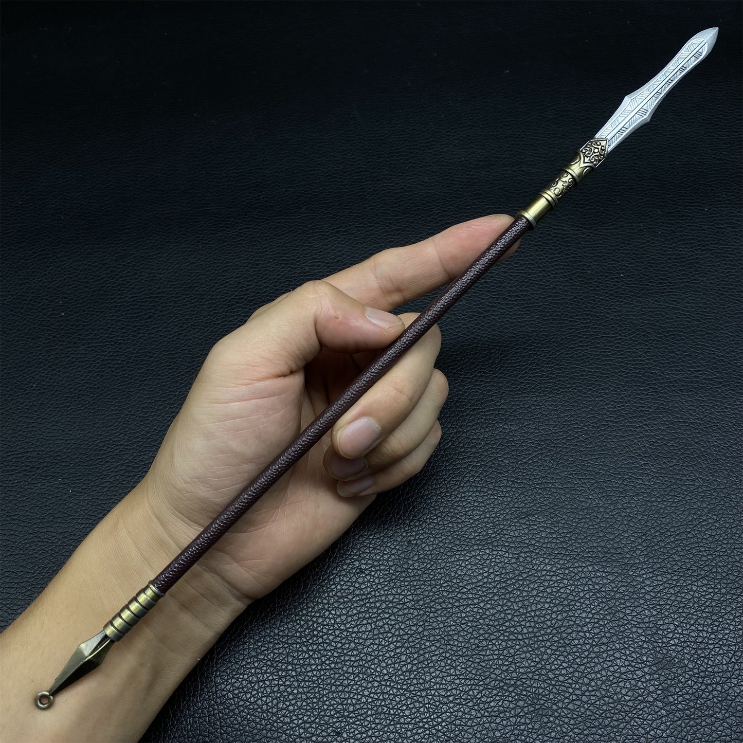 Ancient Chinese Long Hand Weapons Miniature Metal Craft 30CM/11.8"