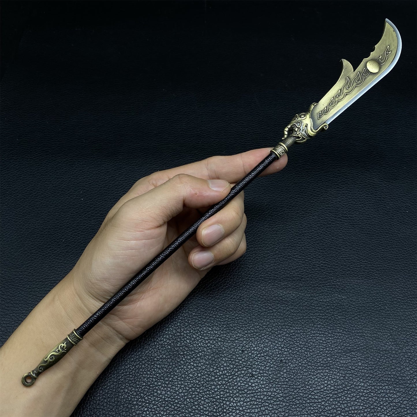 Ancient Chinese Long Hand Weapons Miniature Metal Craft 30CM/11.8"