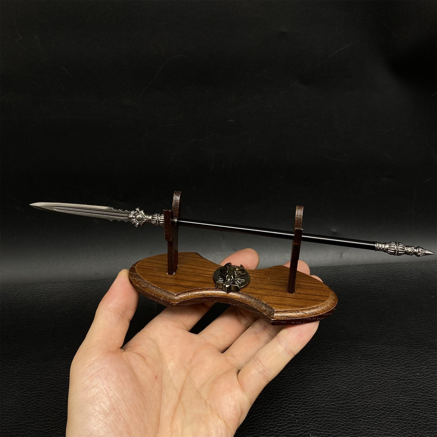 Chinese Ancient Long Handle Axe Spear Metal Miniature 4 in 1 Pack