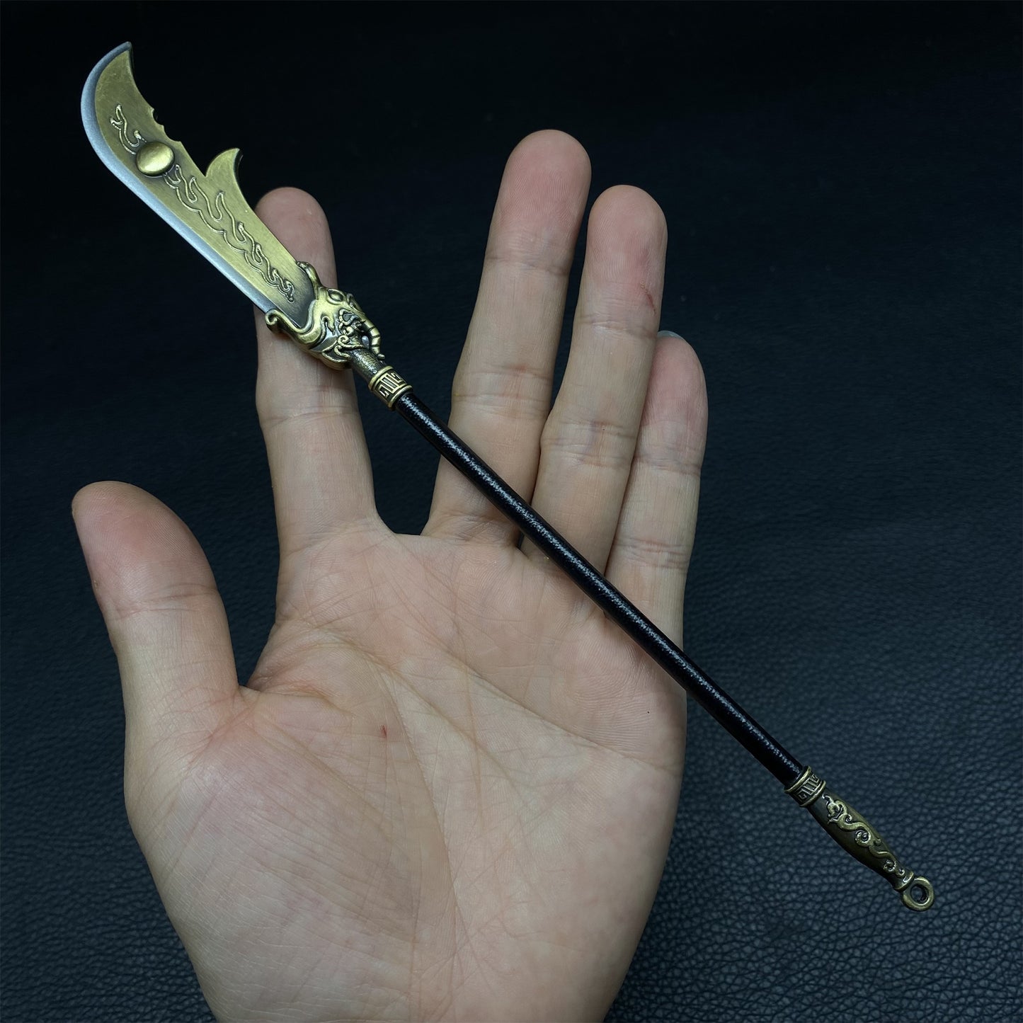 Chinese Ancient Long Handle Axe Spear Metal Miniature 4 in 1 Pack