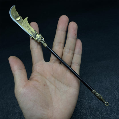 Chinese Ancient Long Handle Axe Spear Metal Miniature 4 in 1 Pack