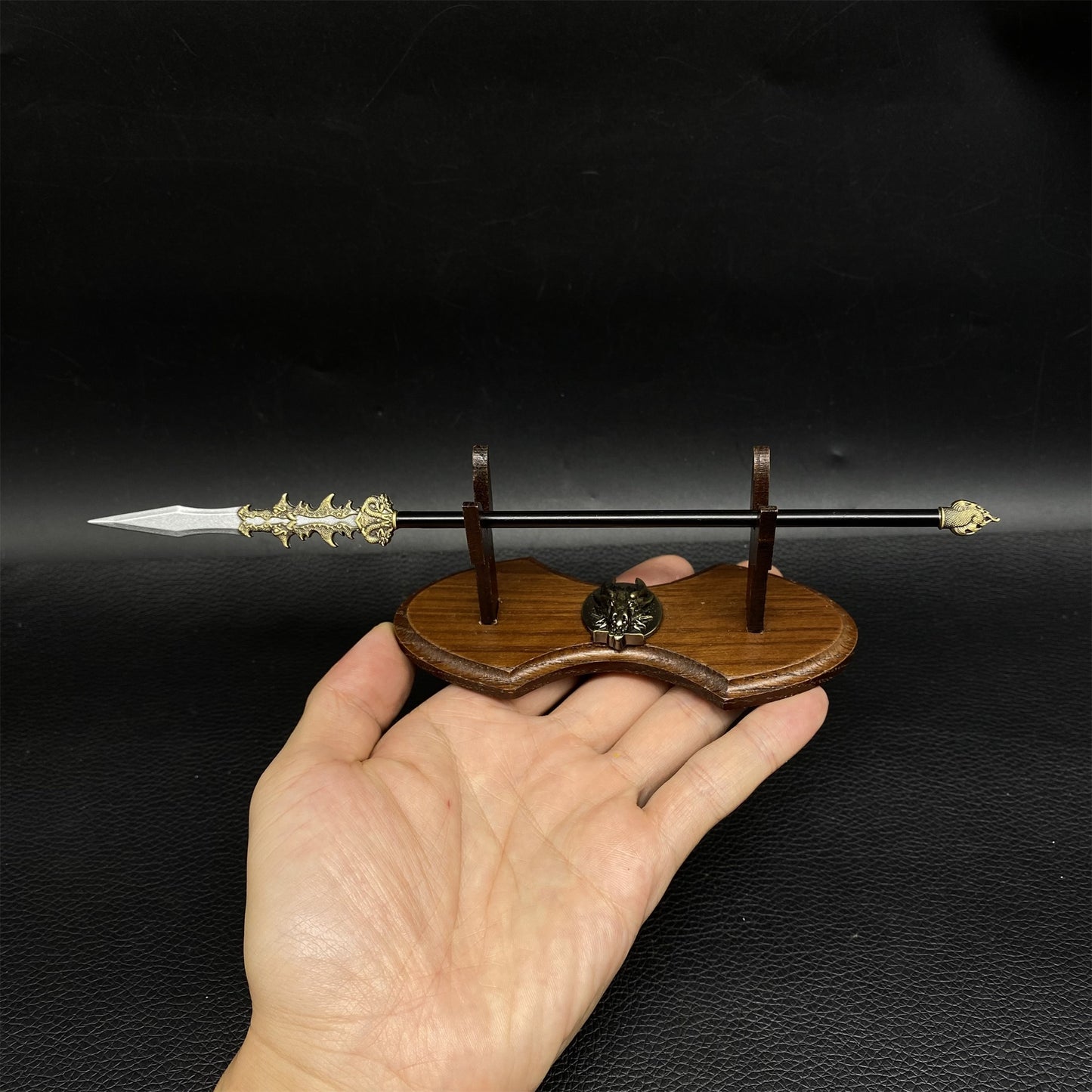 Chinese Ancient Long Handle Axe Spear Metal Miniature 4 in 1 Pack