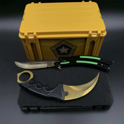 Lore Skin Karambit Trainer & Balisong Knife With Gift Case