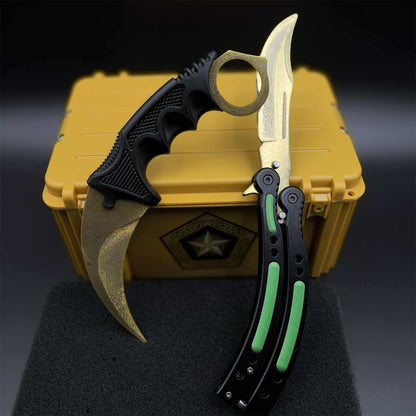 Lore Skin Karambit Trainer & Balisong Knife With Gift Case