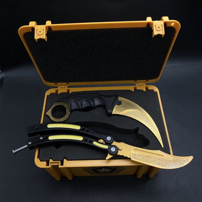 Lore Skin Karambit Trainer & Balisong Knife With Gift Case
