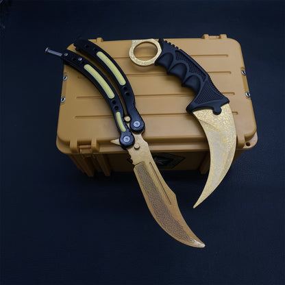 Lore Skin Karambit Trainer & Balisong Knife With Gift Case