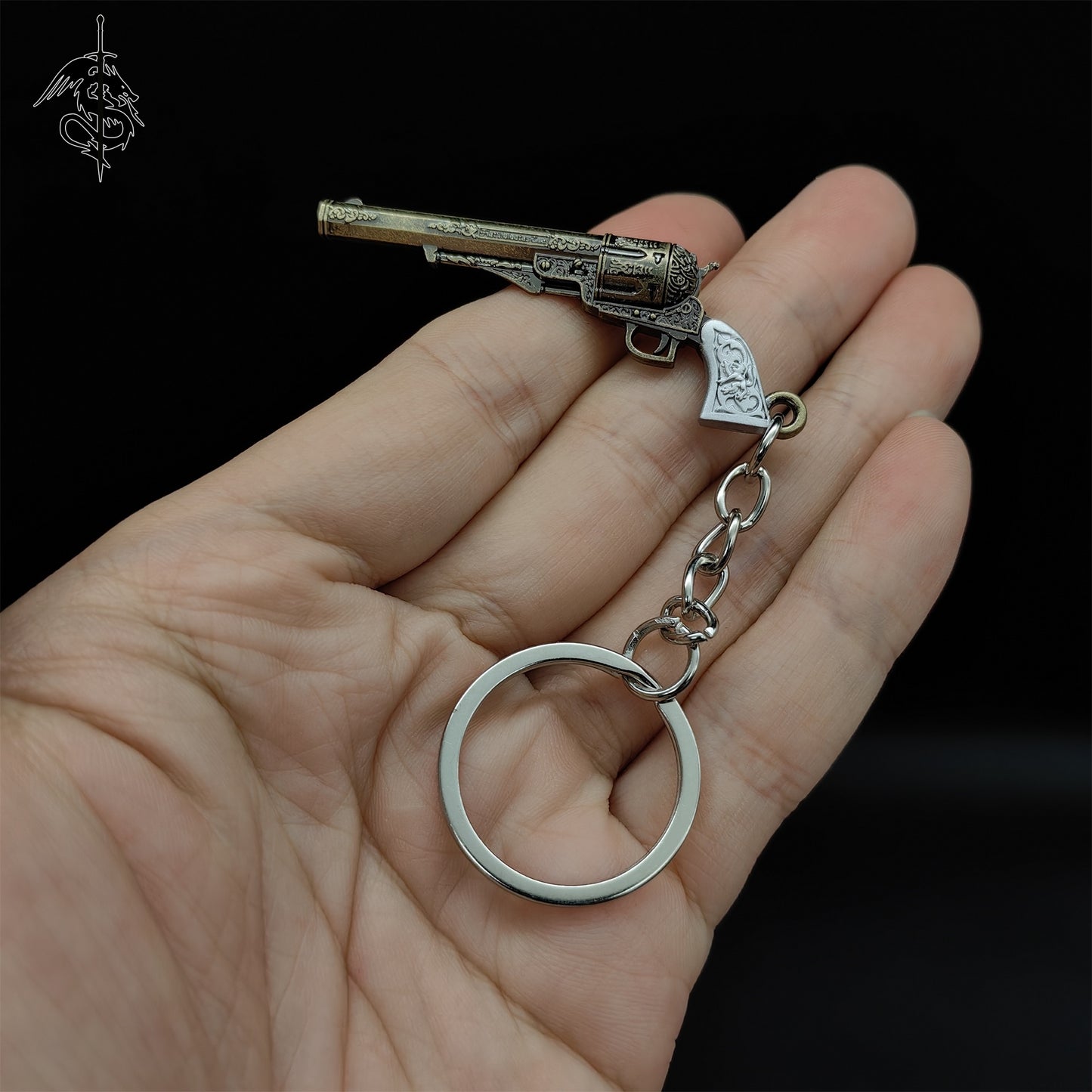 Metal M1851 Wolf Venom Revolver Tiny Keychain