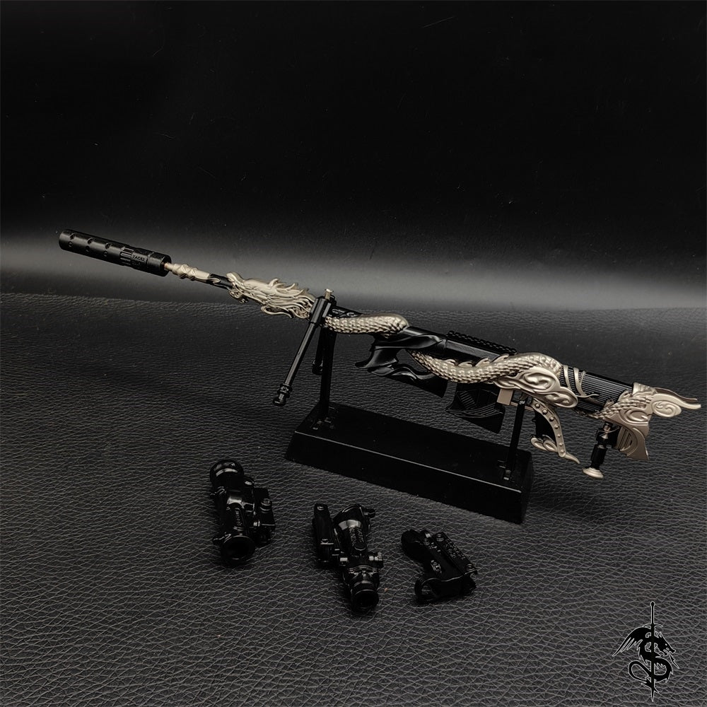 Metal M200 Sniper Rifle Jade Scale Golden Feather Skin Gun Model