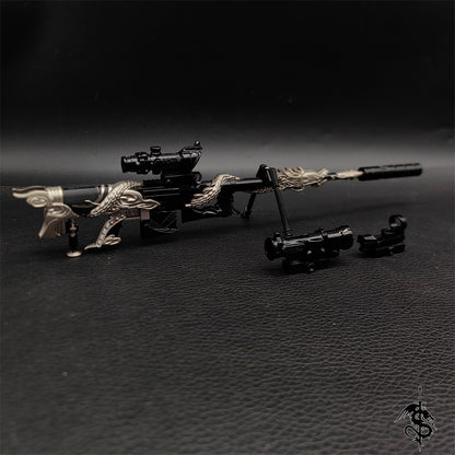 Metal M200 Sniper Rifle Jade Scale Golden Feather Skin Gun Model