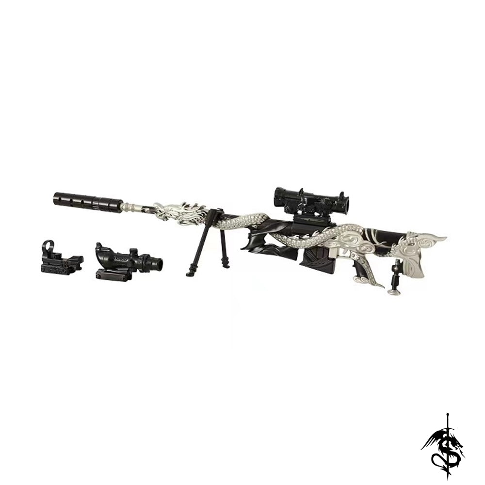 Metal M200 Sniper Rifle Jade Scale Golden Feather Skin Gun Model