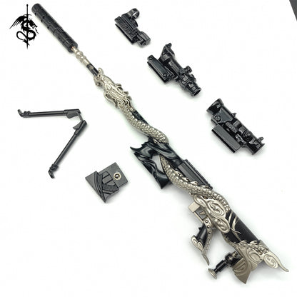 Metal M200 Sniper Rifle Jade Scale Golden Feather Skin Gun Model