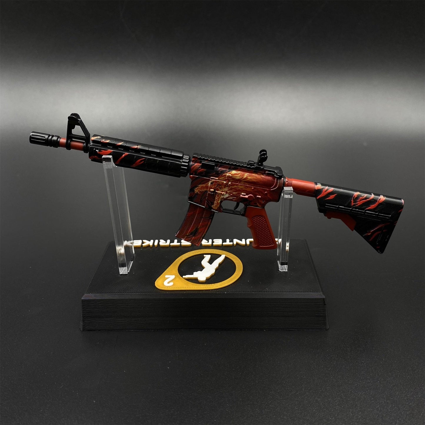 Hot Game CS2 Tiny M4A4 Howl Gun Metal Replica Game Prop Collectible