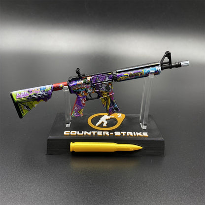 CS2 Game Peripheral - Metal Tiny M4A4 In Living Color Gun Replica Game Prop Collectible