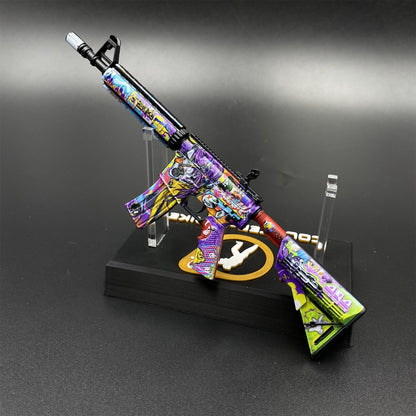 CS2 Game Peripheral - Metal Tiny M4A4 In Living Color Gun Replica Game Prop Collectible