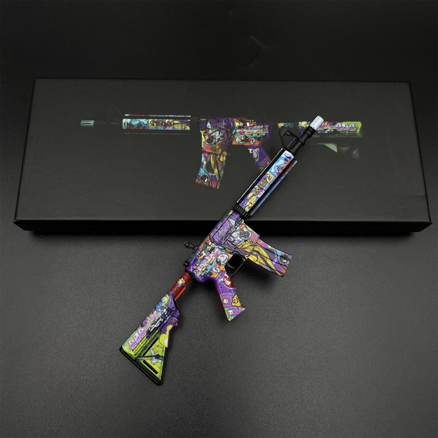 CS2 Game Peripheral - Metal Tiny M4A4 In Living Color Gun Replica Game Prop Collectible