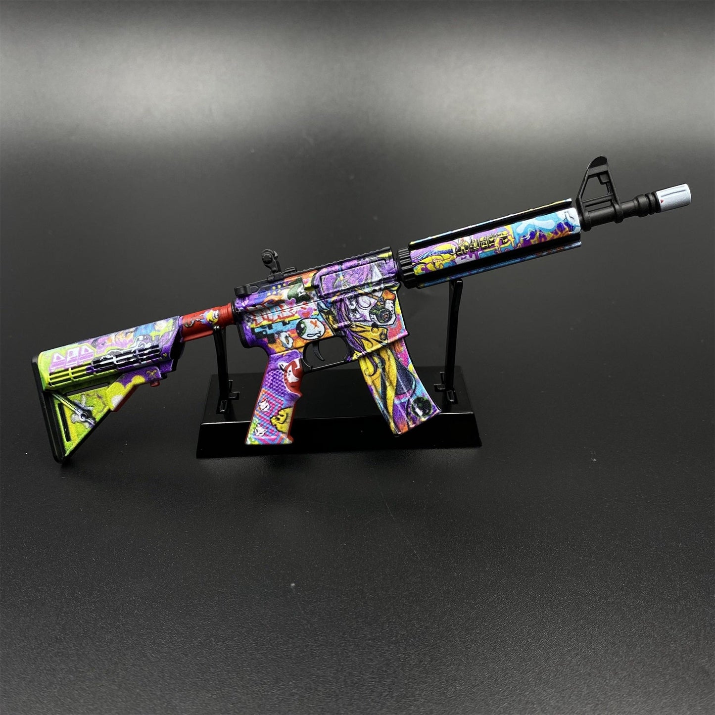 CS2 Game Peripheral - Metal Tiny M4A4 In Living Color Gun Replica Game Prop Collectible