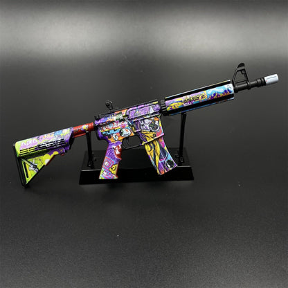 CS2 Game Peripheral - Metal Tiny M4A4 In Living Color Gun Replica Game Prop Collectible